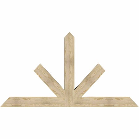 Ekena Millwork Saratoga Rough Sawn Timber Gable Bracket, Douglas Fir, 84"W x 45"H x 6"D x 6"F, 13/12 Pitch GBW084X45X0606SAR00RDF